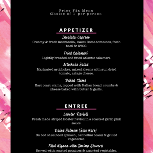 VALENTINES DINNER FOR 2