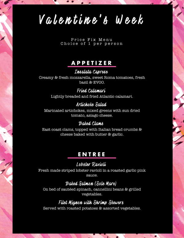 VALENTINES DINNER FOR 2